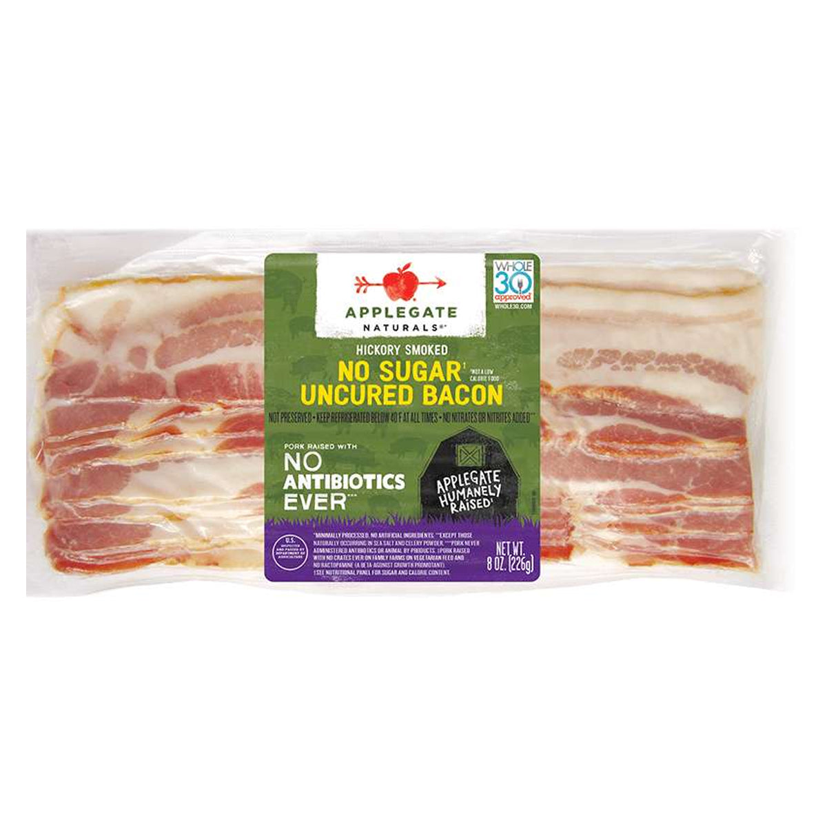 Uncured No Sugar Bacon Gluten Free (Frozen), 226gm SuperNature