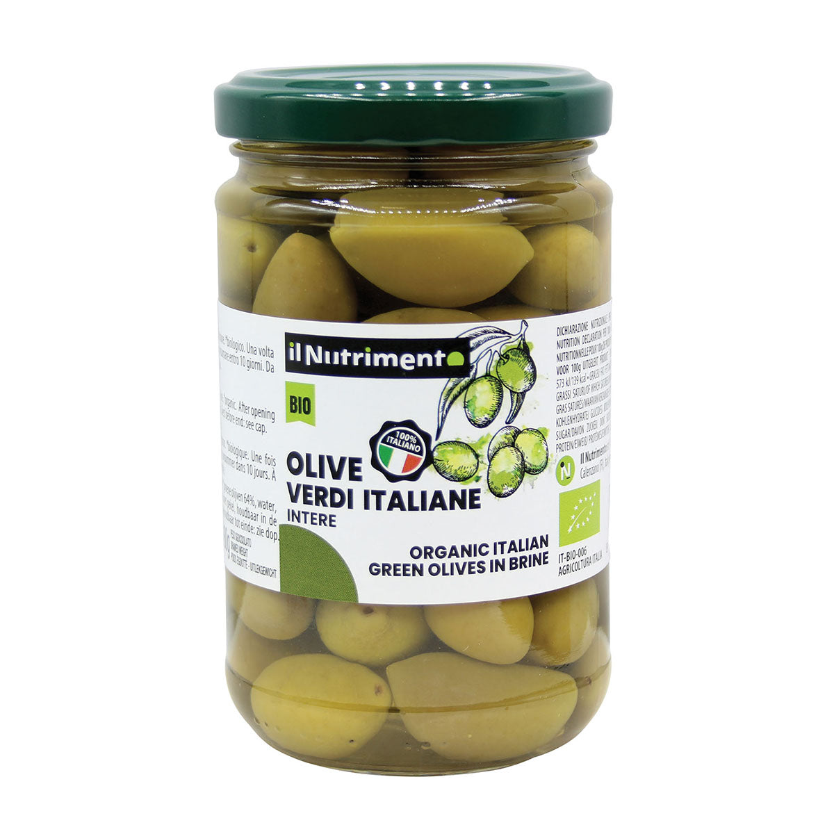 Organic Green Olives in Brine, 280gm – SuperNature