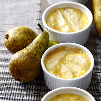 Baked Pear and Ginger Custard
