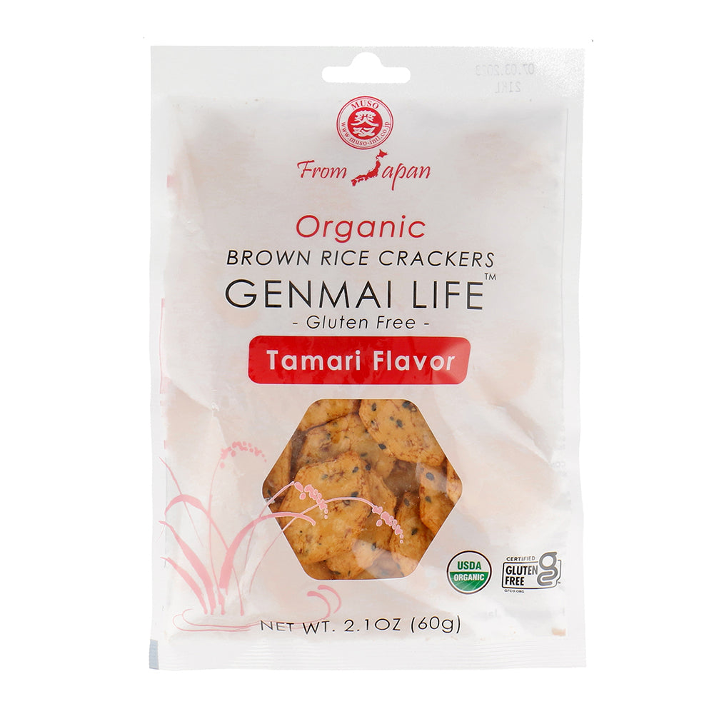 Brown Rice Crackerd Organic Brown Rice Cracker Tamari Flavor Gluten Free, 60gm